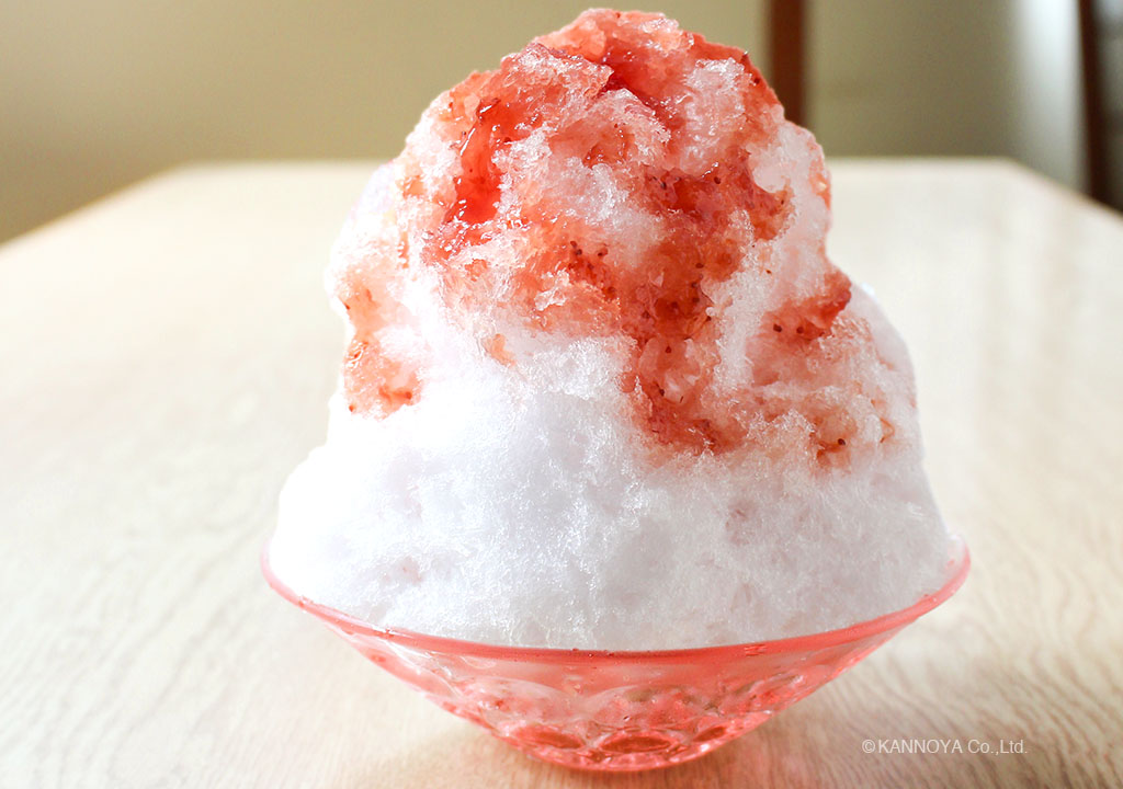 ふわふわかき氷粒つぶいちご蜜