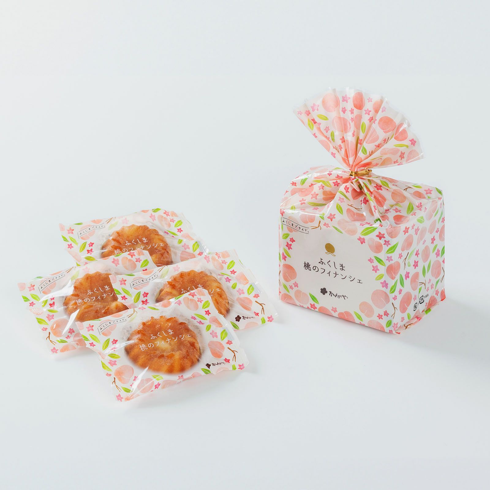 桃のフィナンシェ4個袋入｜かんのや福島お菓子
